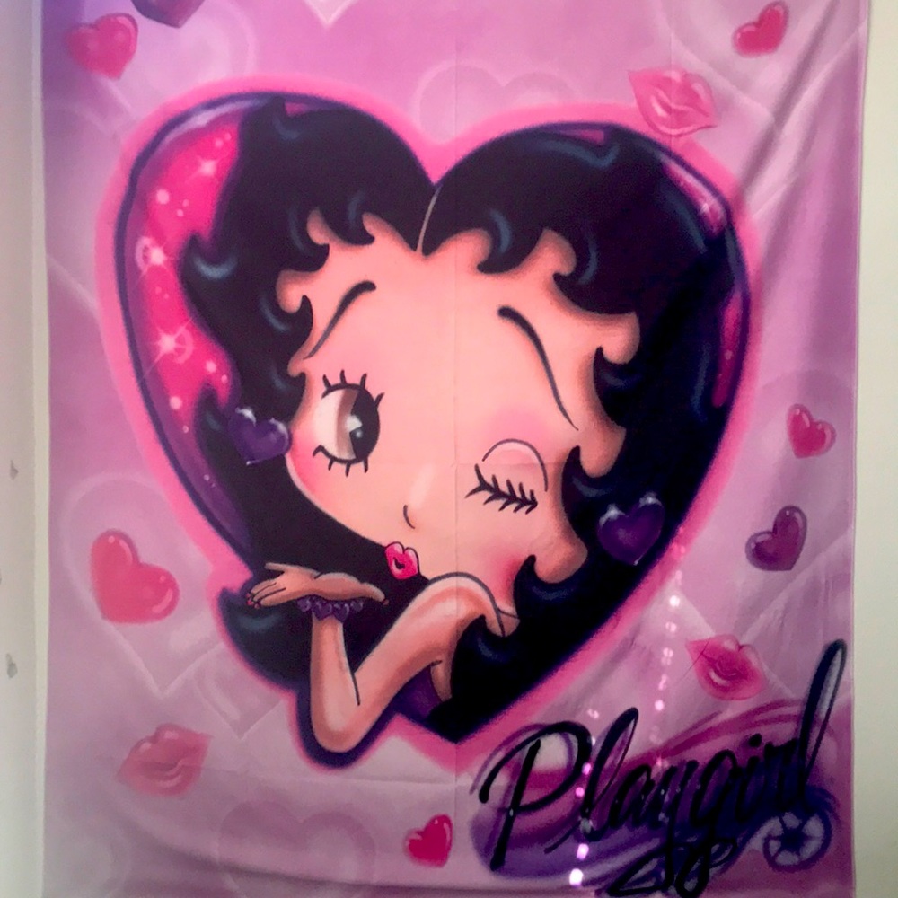 Playgirl Betty X Jr high crush Airbrushed tapestry